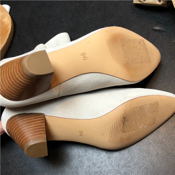 Something Navy Milo white grey suede western heeled boot 9 - Picture 7 of 7